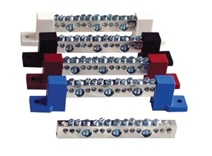 OutBack Power Bus Bar With Blue Insulators