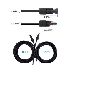 Renogy Solar Panel to Charge Controller Adaptor Kit 10 ft 10AWG