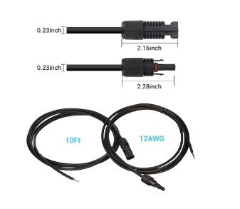 Renogy Solar Panel to Charge Controller Kit 10 ft 12AWG