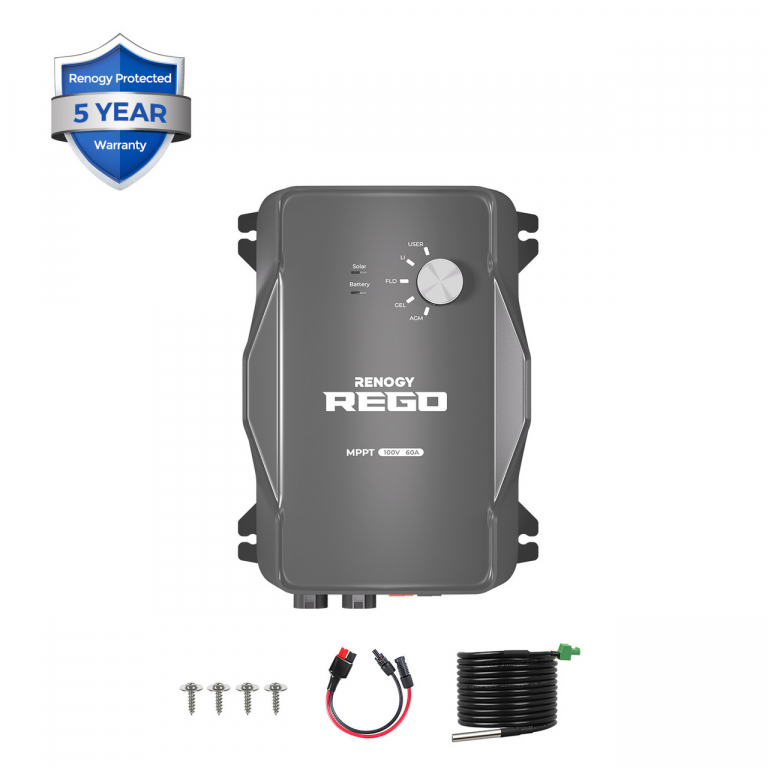 Renogy REGO 12V/60A MPPT Solar Charger with 10FT 6AWG RCBREGO60 Renogy REGO 12V/60A MPPT Solar Charger with 10FT 6AWG RCBREGO60