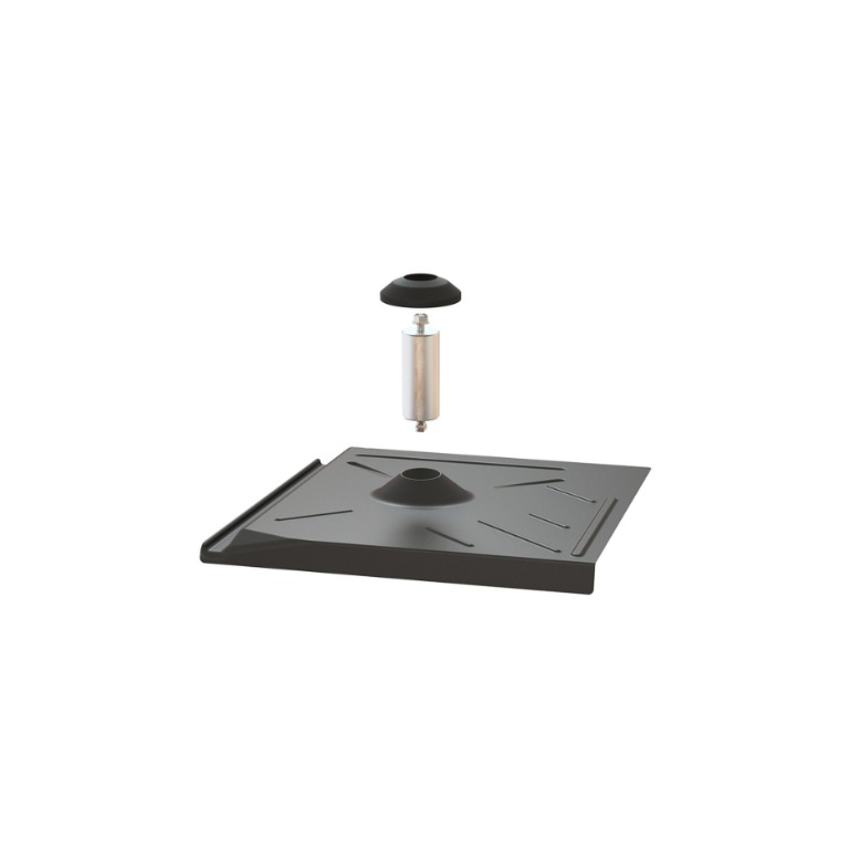 Pegasus Solar Flat Tile Flashing W/ Post EPDM Boot - Black
